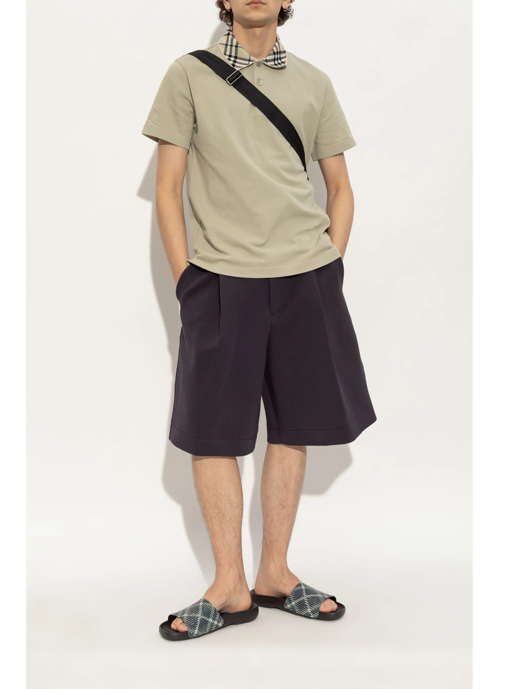 Alternative view of Dép Burberry Check Dive Slides Sand 'Black Beige' 8102419-B9629