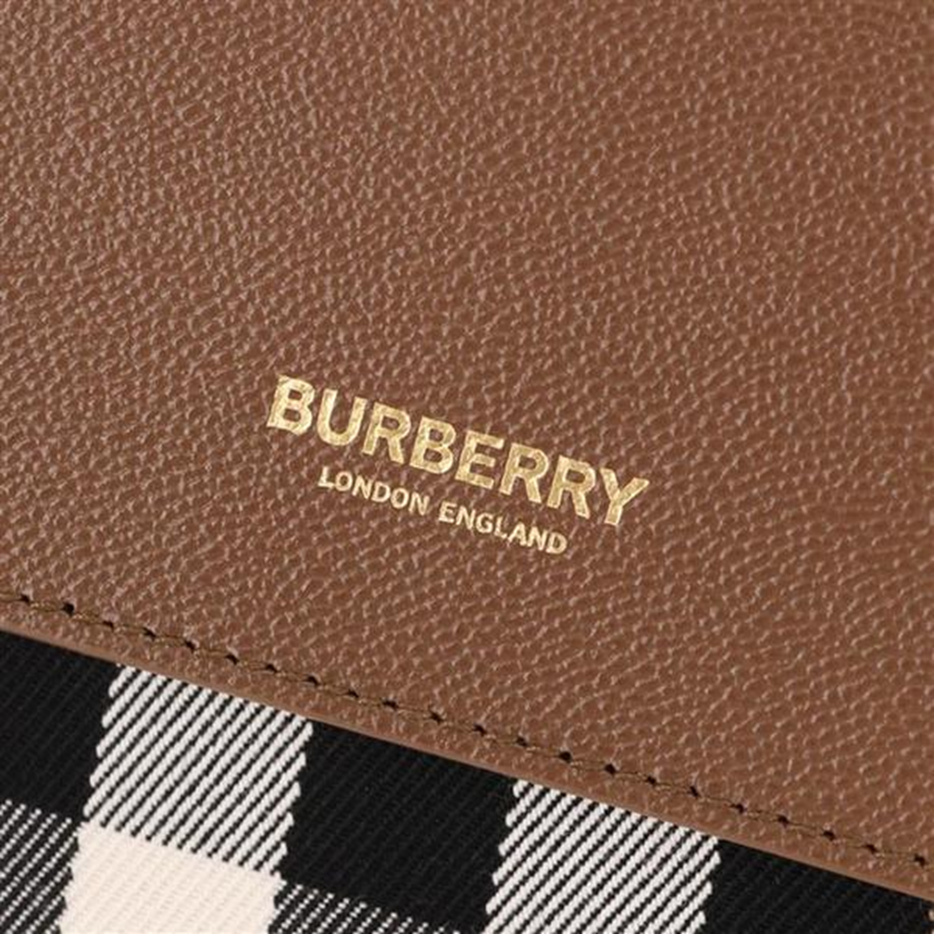 Alternative view of Túi Burberry Check Leather Crossbody Bag 'Brown' 81072701
