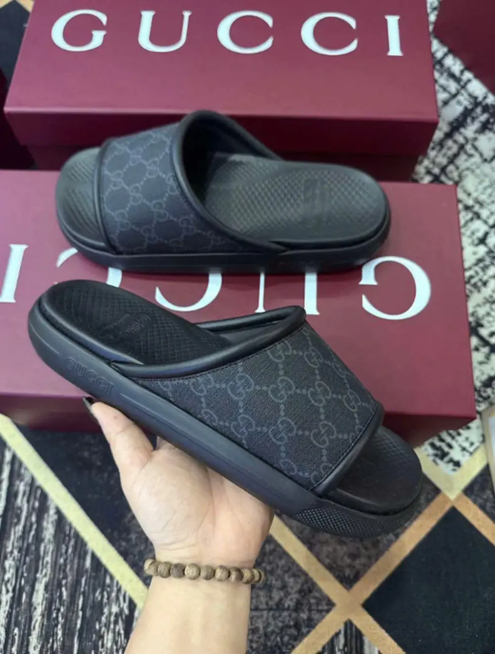 Alternative view of Dép Gucci Persuit Supreme Slide 'Black' 816356-96GI0-1000