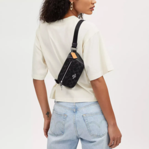Túi Coach Mini Belt Bag In Signature Denim ‘Black’ CQ186-SVBK - Ảnh 4