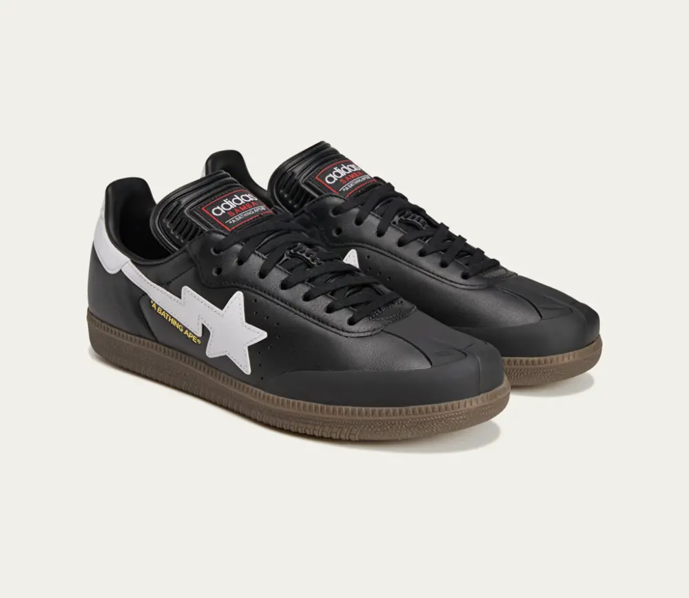 Giày Adidas Samba ‘Bape Black White’ JR9246 - Ảnh 3