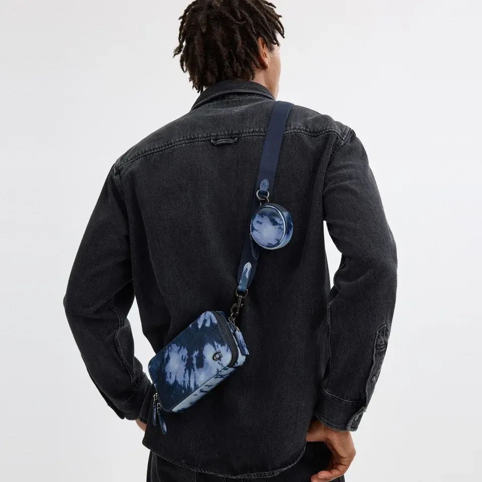 Alternative view of Túi Coach Charter Slim With Tie-Dye ‘Blue’ CU208-N6W