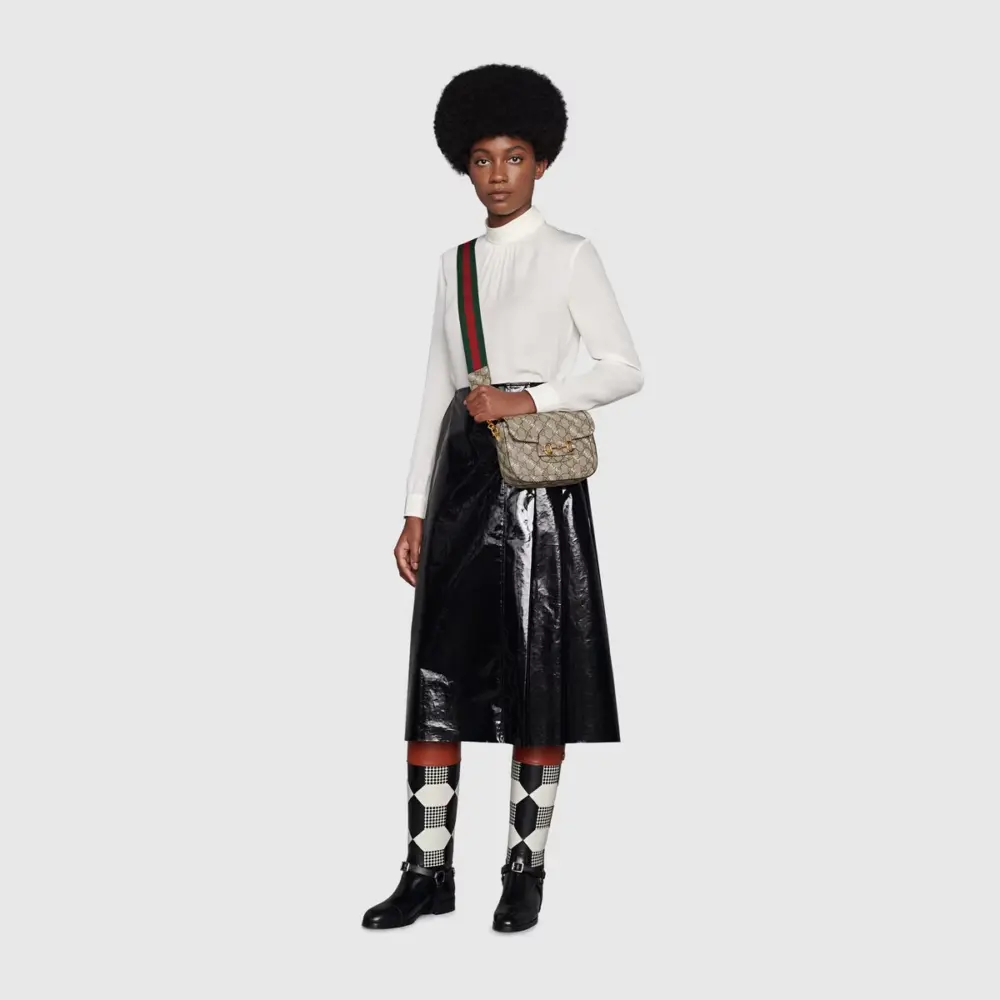 Túi Guci The Hacker Project Mini Gucci Horsebit 1955 'Beige' 658574-ULZAG-9759 - Ảnh 5