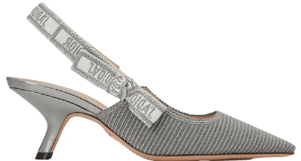 Giày Dior J'adior Slingback Pump Metallic Fabric 'Silver' KCP866ELF-S75K