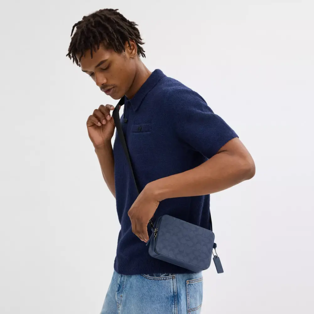 Túi Coach Charter Signature Canvas Jacquard ‘Blue’ CU206-D61 - Ảnh 5