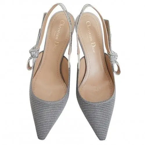 Giày Dior J'adior Slingback Pump Metallic Fabric 'Silver' KCP866ELF-S75K - Ảnh 5