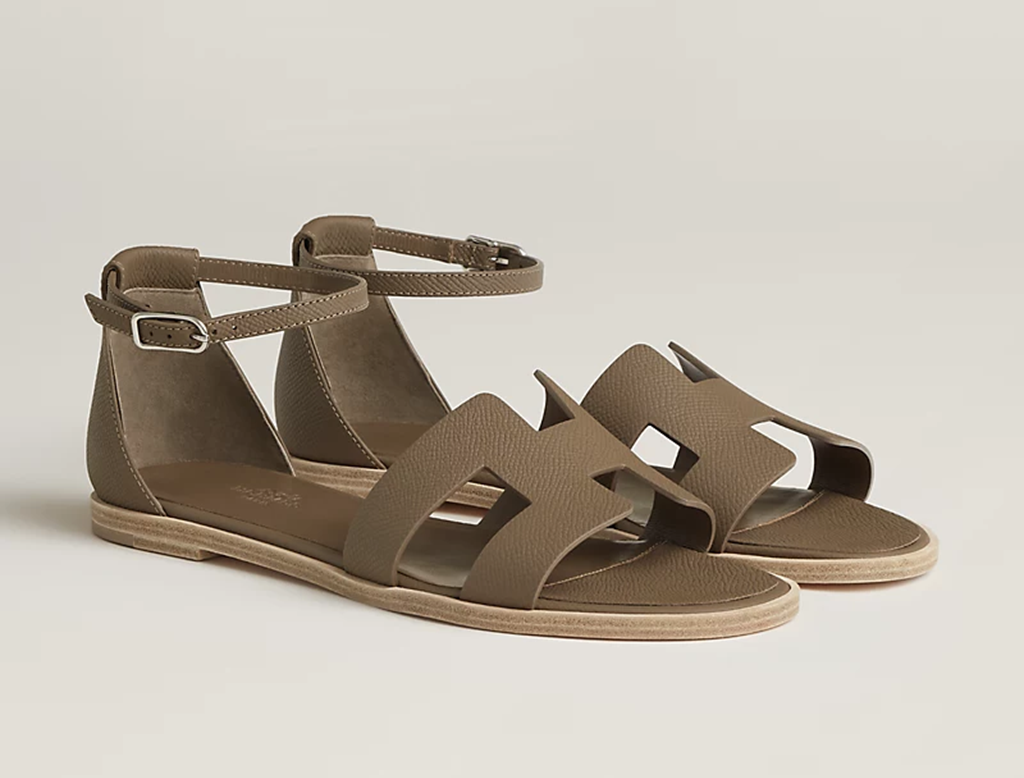 Dép Hermes Santorini Sandal 'Etoupe' H182138Z-X3370 - Ảnh 4