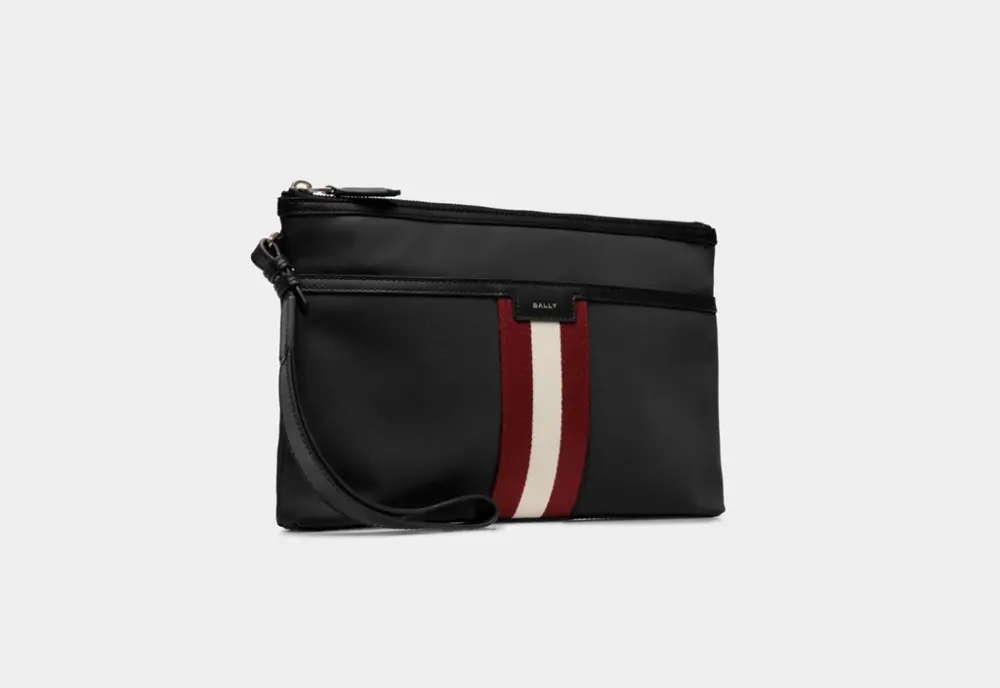 Túi Bally Code Pouch 'Black' 6310504 - Ảnh 3