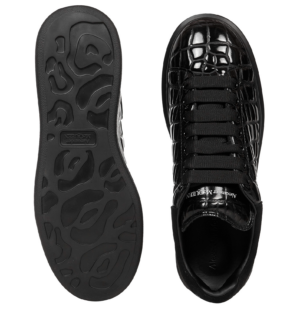 Giày Alexander McQueen Oversized Sneaker ‘Black Crocodile’ 625173-W4MU1-1000 - Ảnh 6