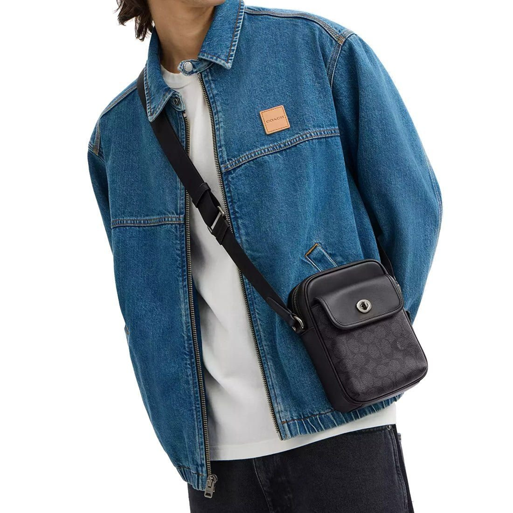 Túi Coach Turnlock Crossbody Bag 'Black' CAJ30-QBMI5 - Ảnh 2