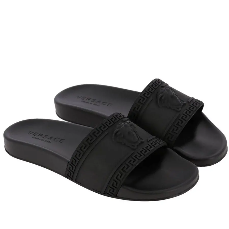 Dép Versace Palazzo Pool Slides ‘Black’ DSU5883-DGO9G-D41 - Ảnh 3