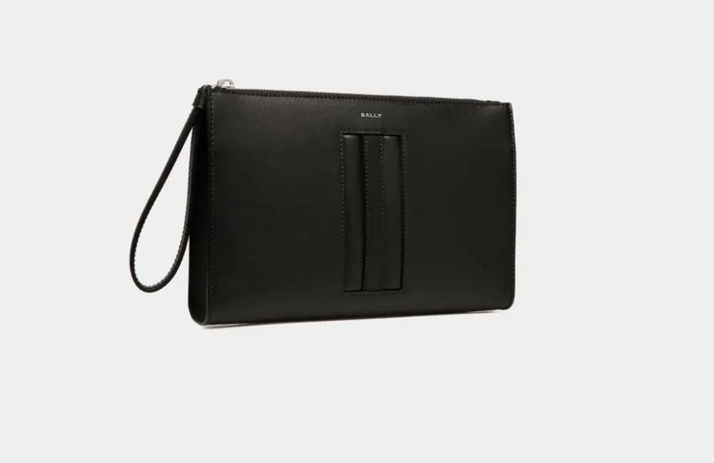 Túi Bally Mythos Pouch 'Black' 6308766 - Ảnh 3