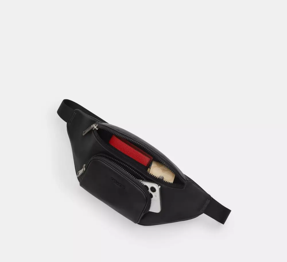 Túi Coach Racer Belt Bag ‘Black’ CT714-QBMI5 - Ảnh 3