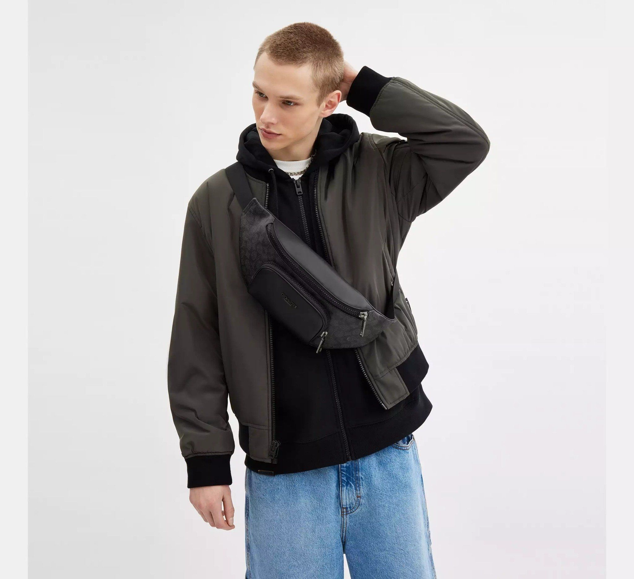 Túi Coach Racer Belt Bag ‘Black’ CT714-QBMI5 - Ảnh 5