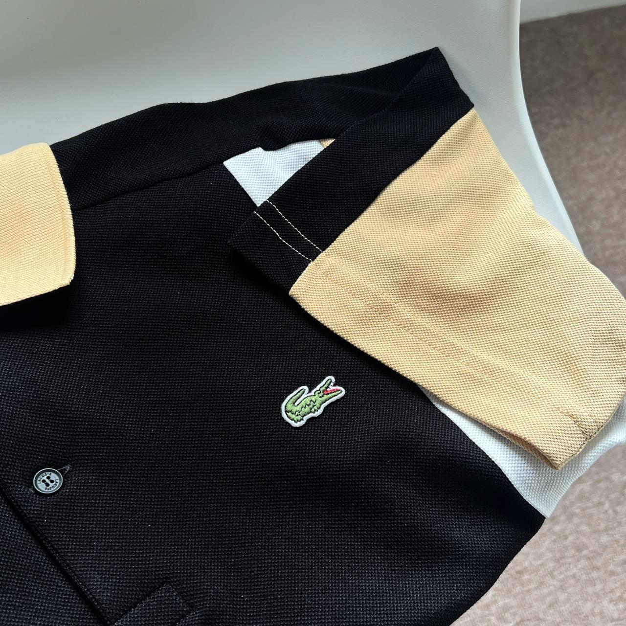 Áo Lacoste Piqué Colorblock ‘Black Begie’ PH1302-51 IKH - Ảnh 5