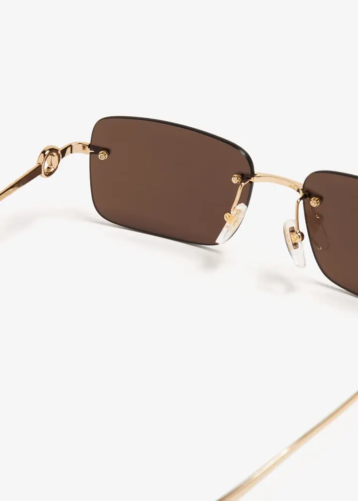 Alternative view of Kính Gucci Rectangular Frame Sunglasses 'Brown' 797456-I3330-8023