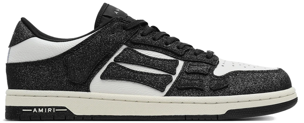 Giày Amiri Skel Top Low Shimmer ‘Black White’ AWFOSR1037-002