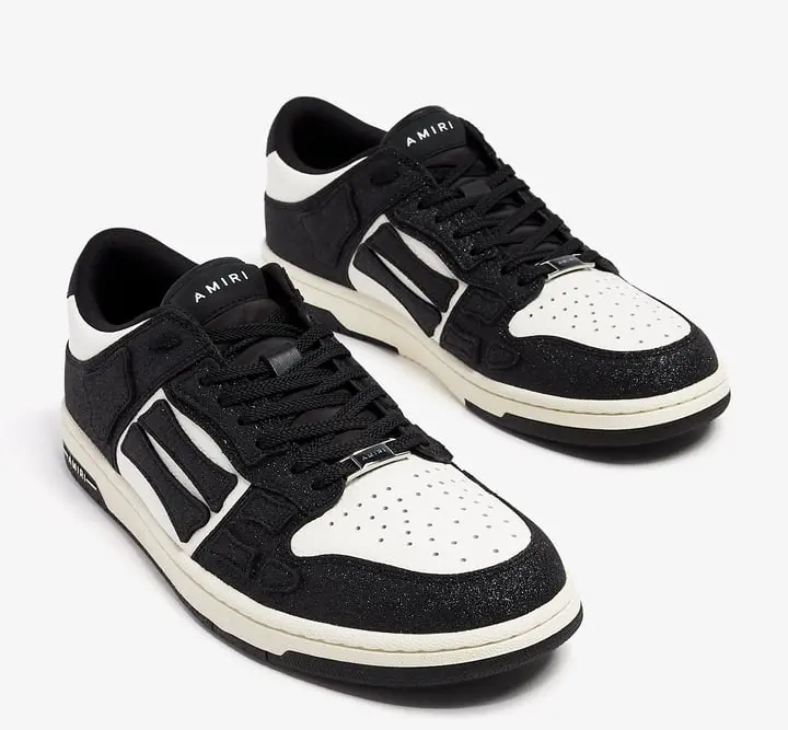 Giày Amiri Skel Top Low Shimmer ‘Black White’ AWFOSR1037-002 - Ảnh 3