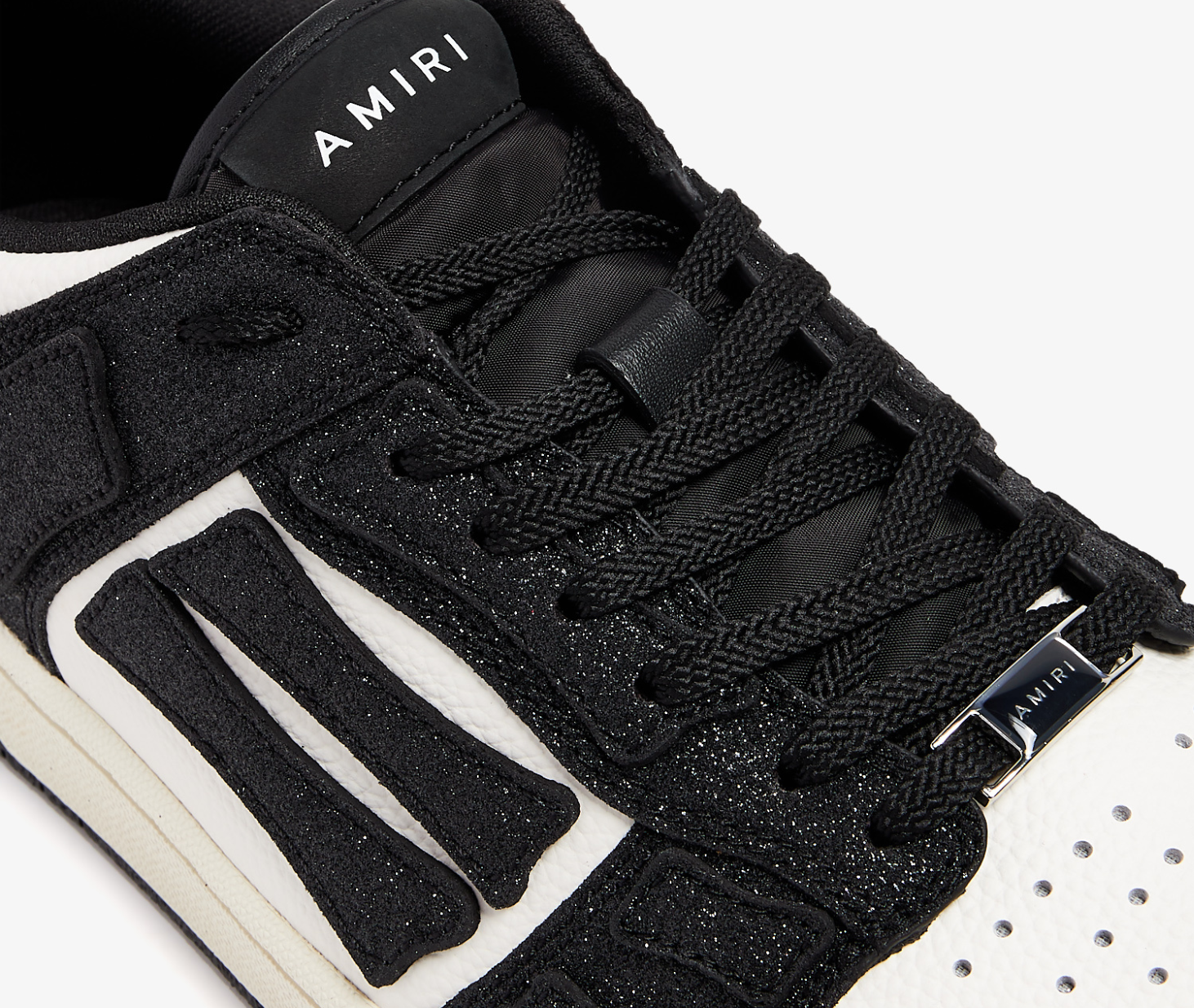 Alternative view of Giày Amiri Skel Top Low Shimmer ‘Black White’ AWFOSR1037-002