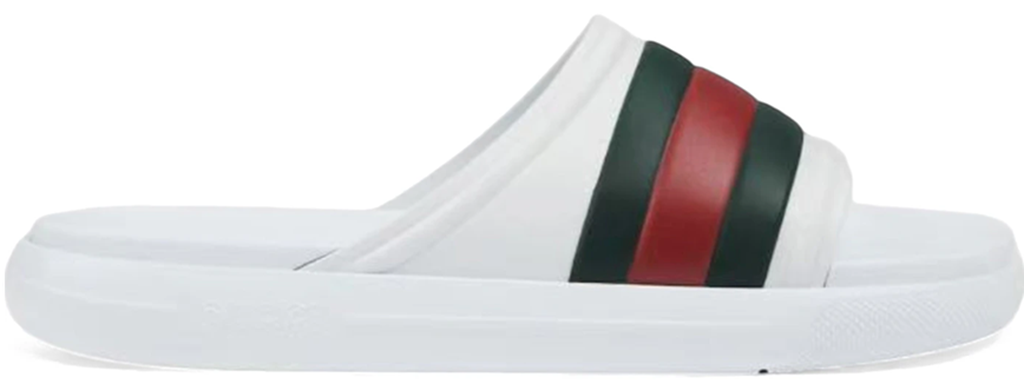 Dép Gucci Ace Web Striped Rubber ‘White’ 780286-J8700-9032