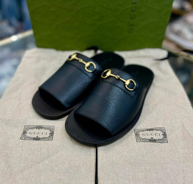 Dép Gucci Horsebit Leather Flat Slides ‘Black’ 723624-18A00-1000 - Ảnh 4