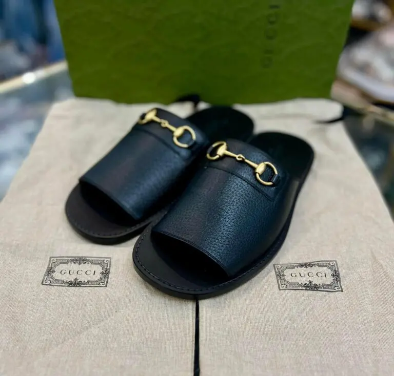 Dép Gucci Horsebit Leather Flat Slides ‘Black’ 723624-18A00-1000 - Ảnh 4