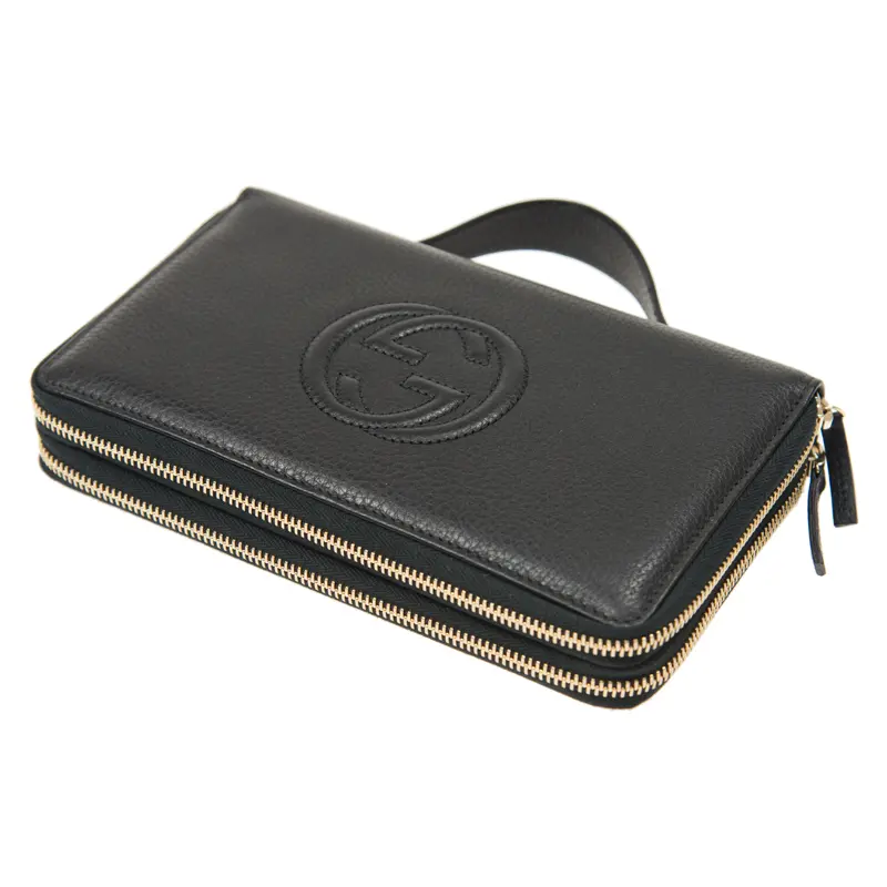 Túi Gucci Leather Soho Travel Document ‘Black’ 336286-A7M0G-1000 - Ảnh 3