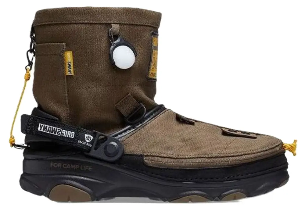 Dép Crocs Classic All-Terrain Clog Grip Swany x Atmos ‘Olive’ 208017-337