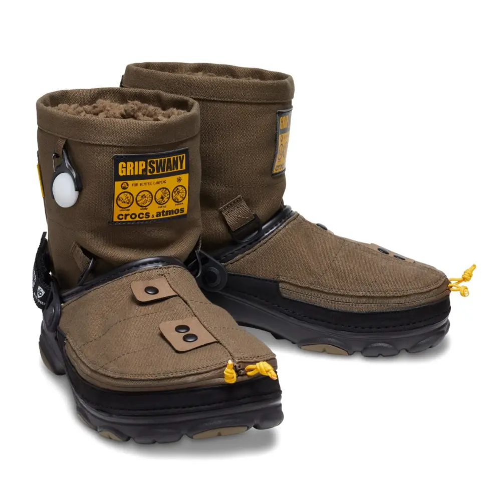 Dép Crocs Classic All-Terrain Clog Grip Swany x Atmos ‘Olive’ 208017-337 - Ảnh 5
