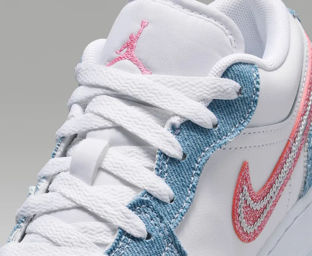 Alternative view of Giày Nike Air Jordan 1 Low SE GS ‘Denim Sequin’ HQ2001-400