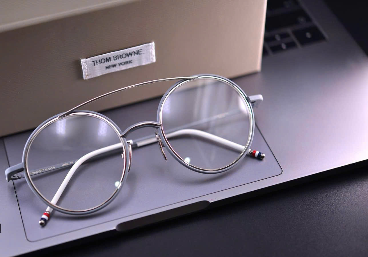 Kính Thom Browne Aviator-Frame Metal Optical 'Silver' TB108-BGRYSLV-50 - Ảnh 3