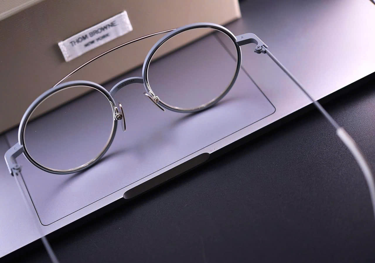 Alternative view of Kính Thom Browne Aviator-Frame Metal Optical 'Silver' TB108-BGRYSLV-50