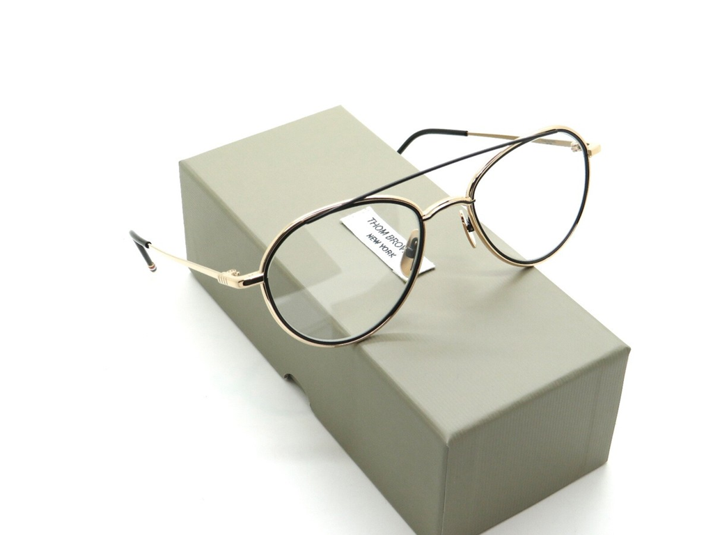 Kính Thom Browne Aviator-Frame Optical 'Black Gold' TB109-AGLDBLK-53 - Ảnh 4