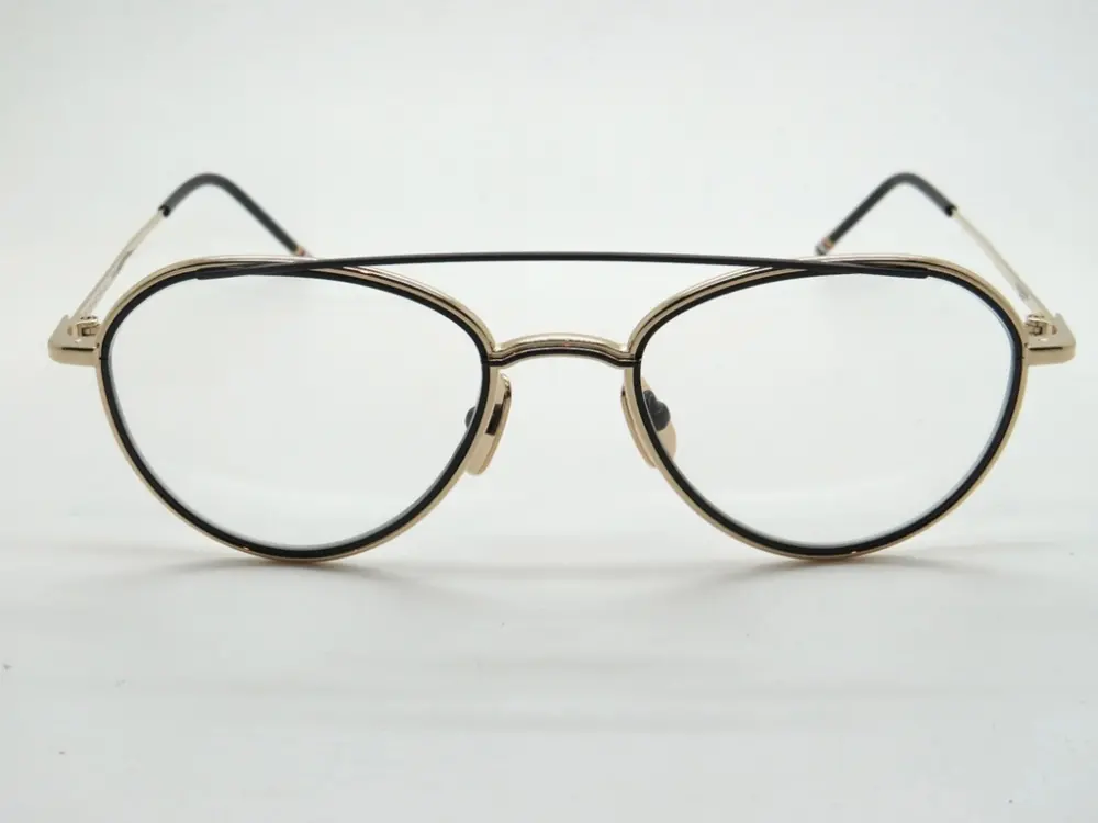 Kính Thom Browne Aviator-Frame Optical 'Black Gold' TB109-AGLDBLK-53 - Ảnh 3