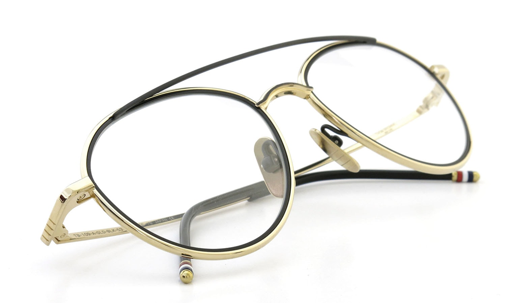 Alternative view of Kính Thom Browne Aviator-Frame Optical 'Black Gold' TB109-AGLDBLK-53