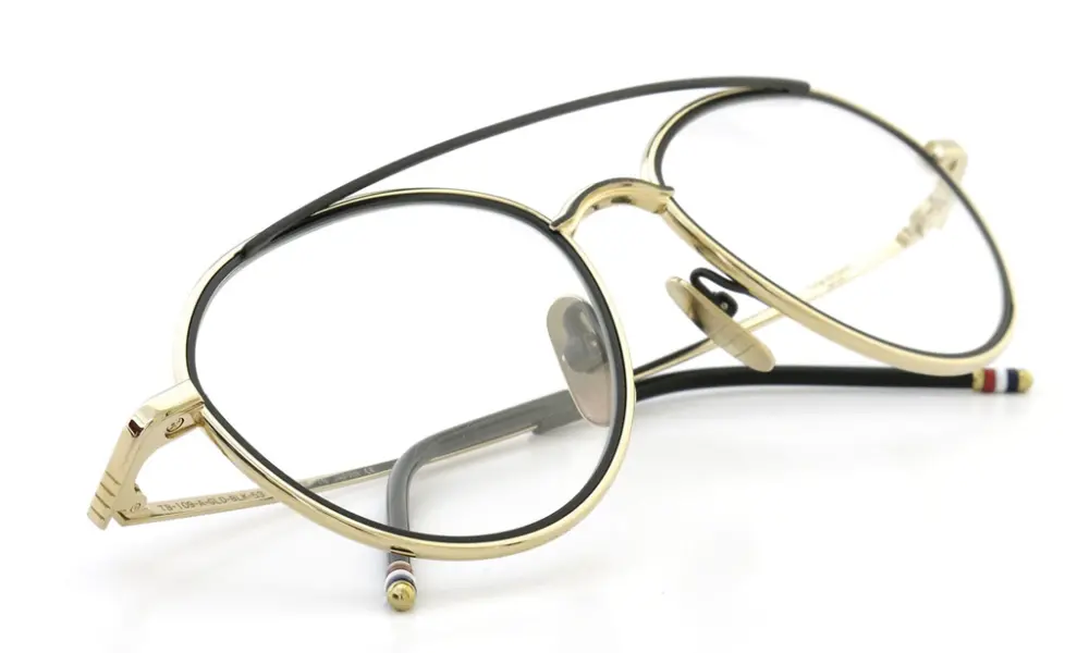 Kính Thom Browne Aviator-Frame Optical 'Black Gold' TB109-AGLDBLK-53 - Ảnh 2