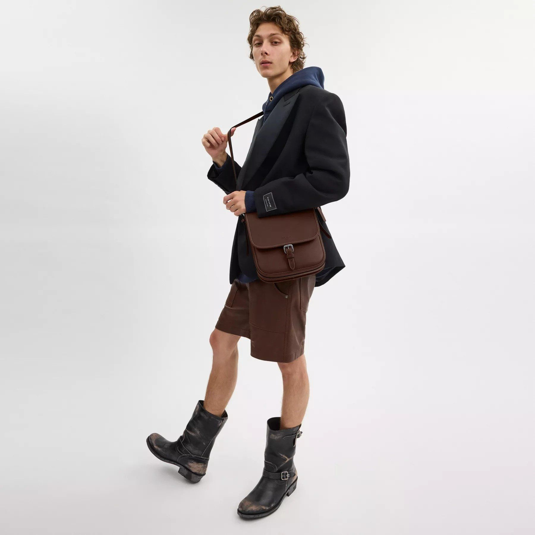 Túi Coach Hitch Flap Crossbody Bag 'Maple' CV979-MPL - Ảnh 6