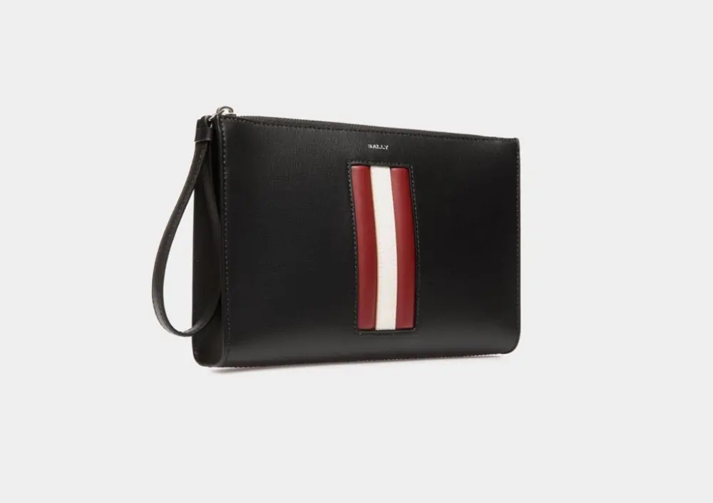 Túi Bally Mythos Pouch In Recycled Leather 'Black' 6308543 - Ảnh 3
