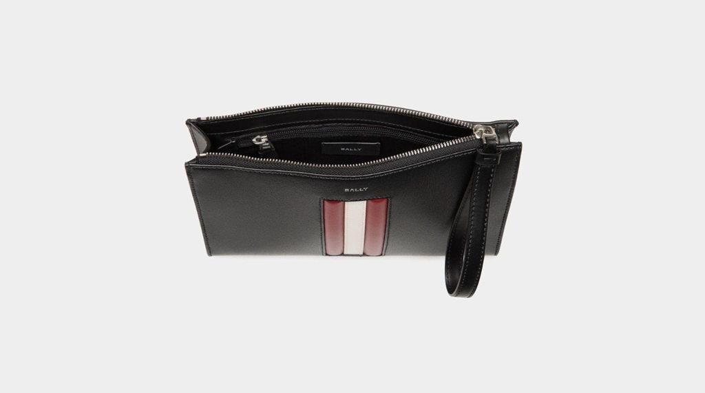 Túi Bally Mythos Pouch In Recycled Leather 'Black' 6308543 - Ảnh 4
