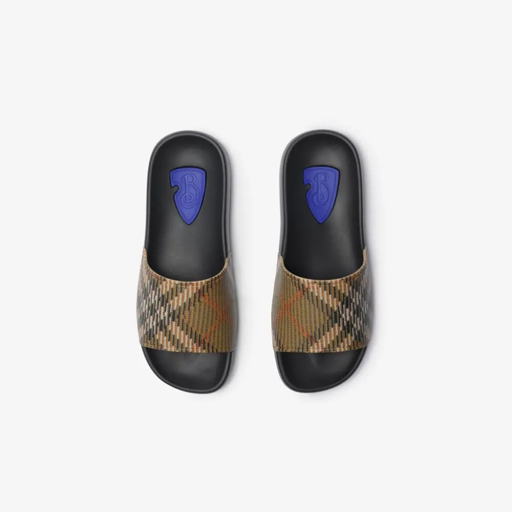 Dép Burberry Check Dive Slides 'Sand' 81021391 - Ảnh 4
