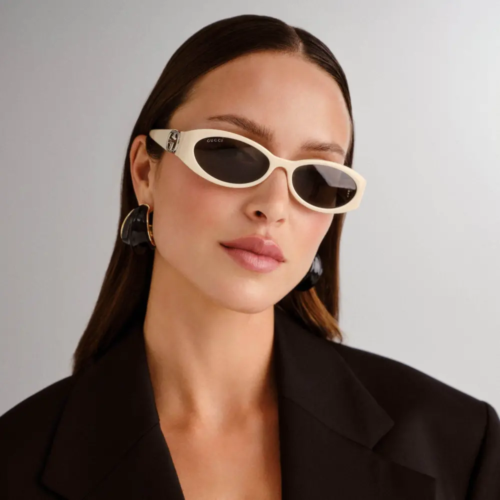 Kính Gucci Oval Sunglasses 'Cream' GG1660S-004 - Ảnh 3
