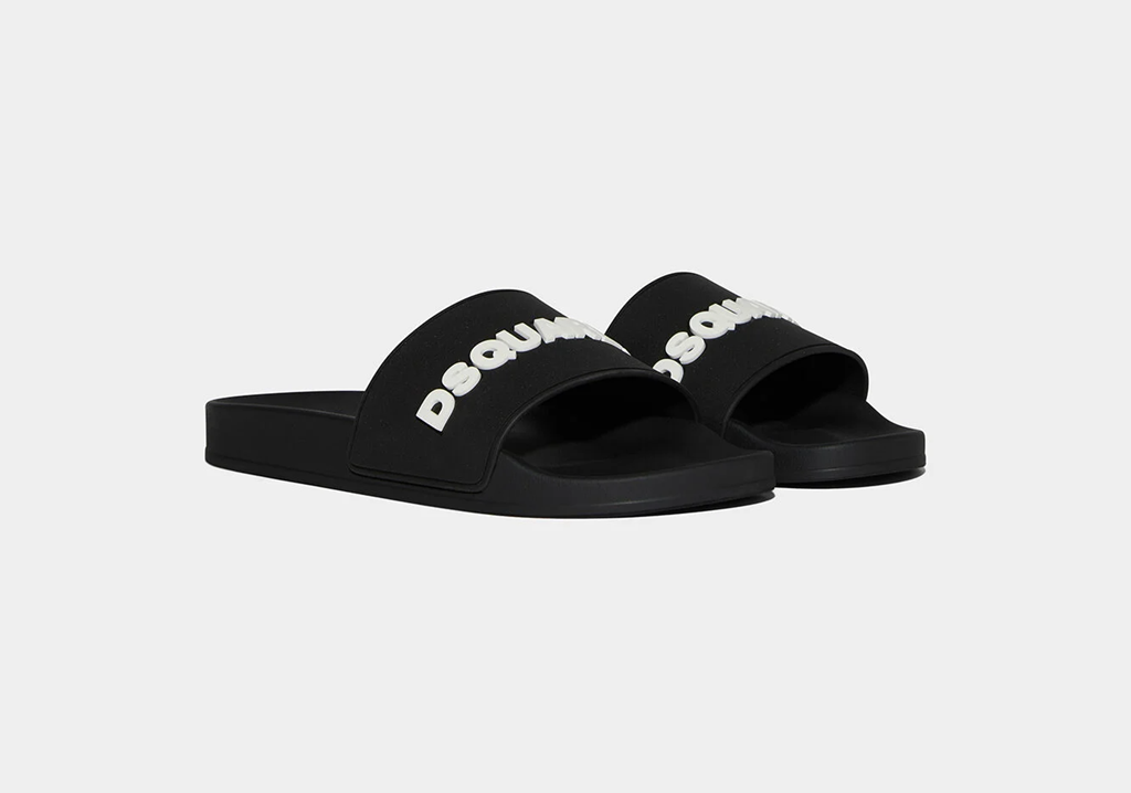 Alternative view of Dép Dsquared2 Logo Slides 'Black' FFM0023172050132124