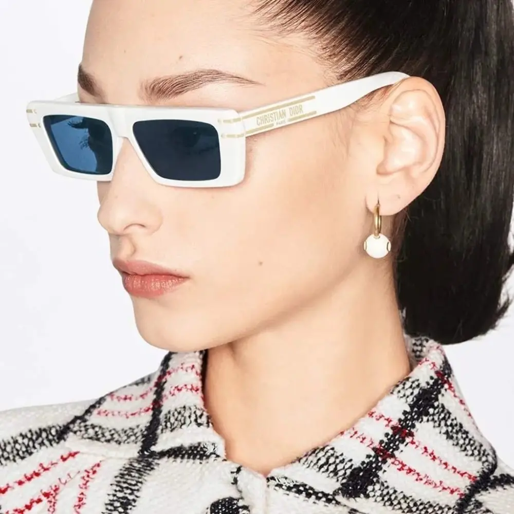 Alternative view of Kính Dior Rectangular Sunglasses 'White' S2U 50B0