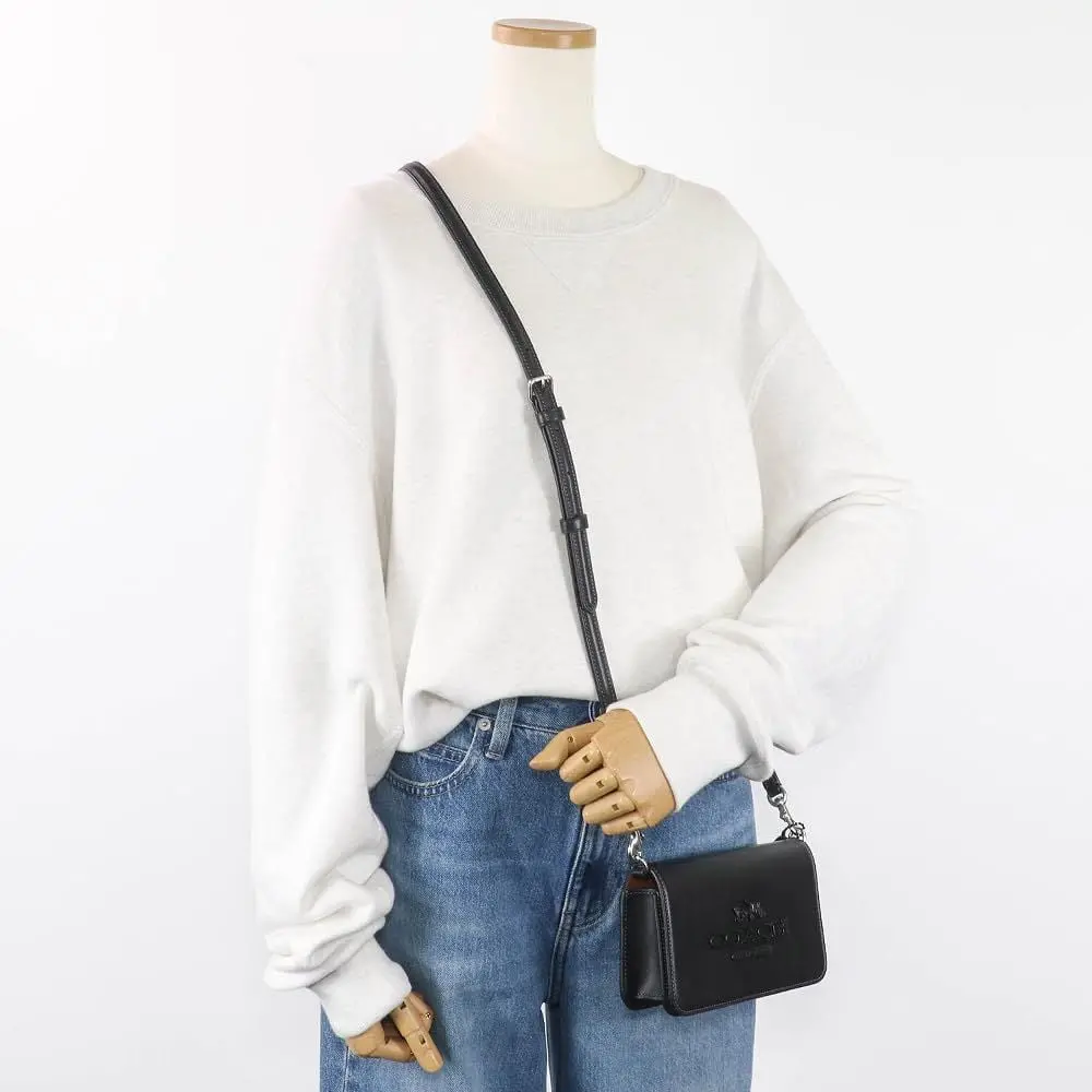 Túi Coach Cow Leather Shoulder ‘Black’ CT778-SVBK - Ảnh 4
