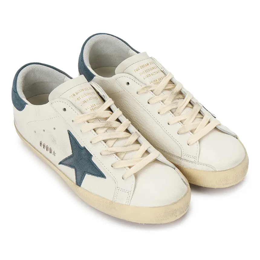 Giày Golden Goose Superstar 'White Blue Suede' GMF00101-F003202-11175 - Ảnh 4