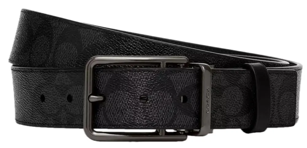 Thắt Lưng Coach Double Bar Buckle Belt ‘Black’ CY997-QBMI5