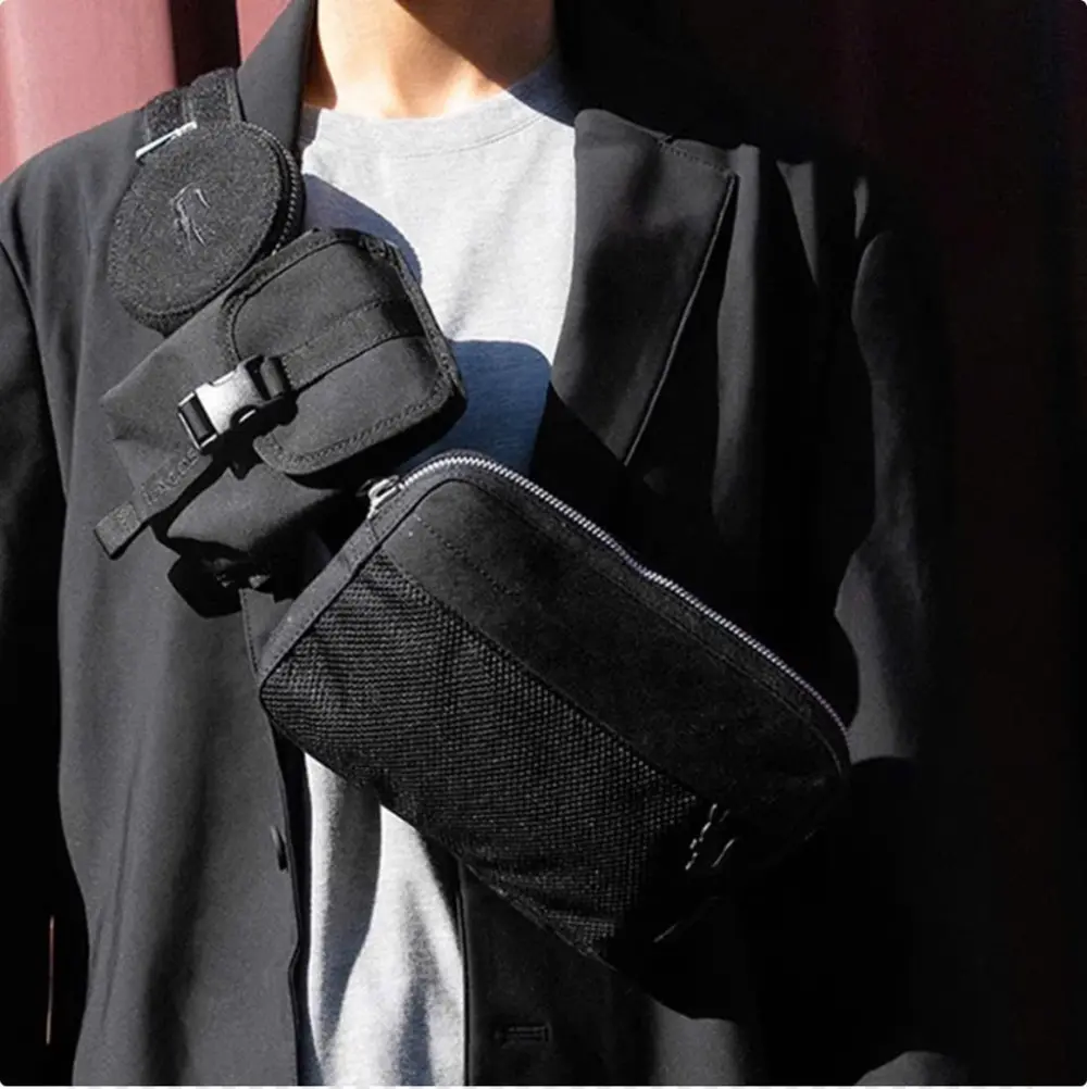 Túi Lacoste French crocodile waist bag 'Black' NU3903SR-126148 - Ảnh 4