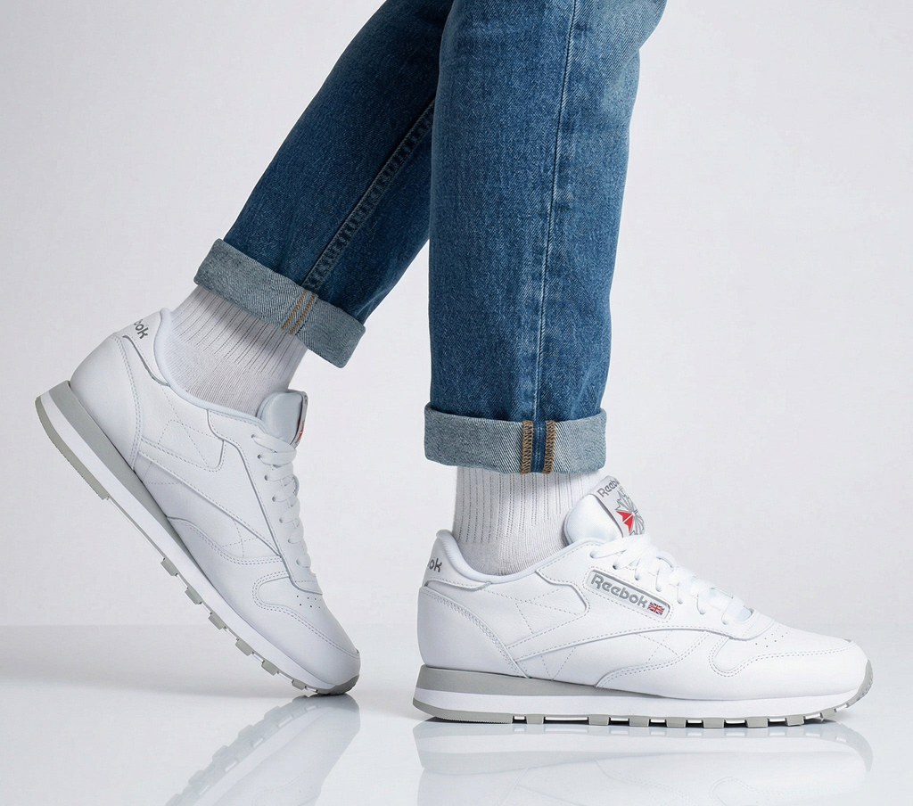 Alternative view of Giày Reebok Classic Leather 'White Grey' 100008789