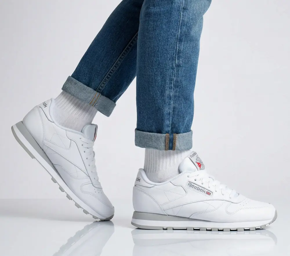 Alternative view of Giày Reebok Classic Leather 'White Grey' 100008789