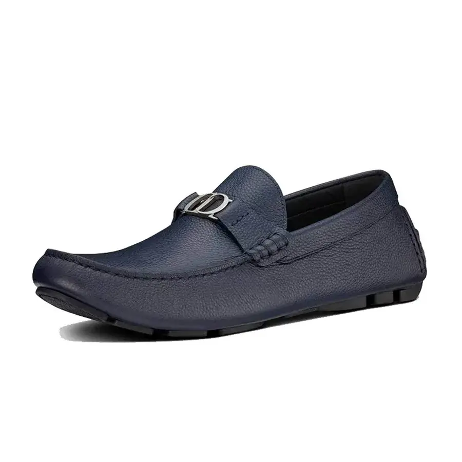Giày Dior Odeon CD Icon Pebble Leather Loafers 'Navy' 141009387 - Ảnh 3